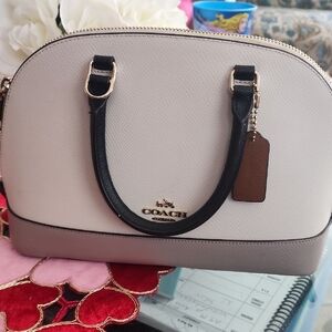 Coach Two-Tone Cream and Black Satchel